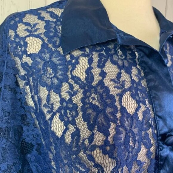 Victoria's Secret Robe M/L Vintage Gold Label Lace Nightgown Retro Collector - Picture 5 of 8